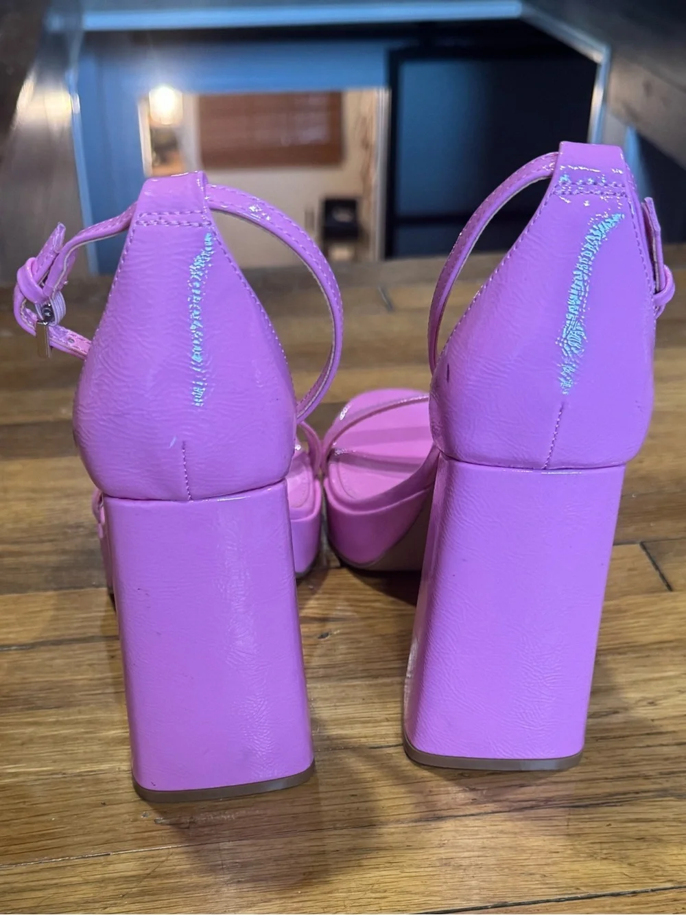 Steve Madden Veronica Hot Pink Platform Ankle Strap Sandals Heels